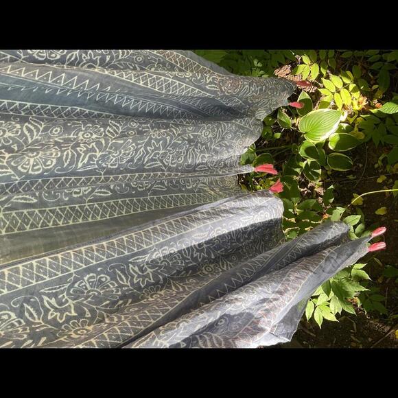 Modena Women’s Kimono with  Blue and white floral geometric with Tassels OS - Picture 5 of 12